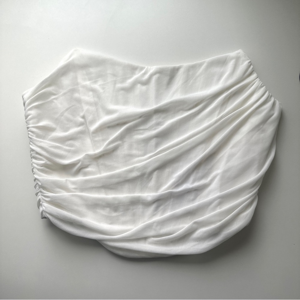 NWT White Ruched Strapless Bustier Corset Top